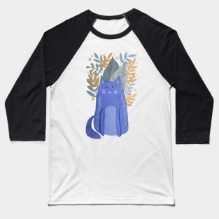 Cat and foliage - pastel autumn Baseball T-Shirt